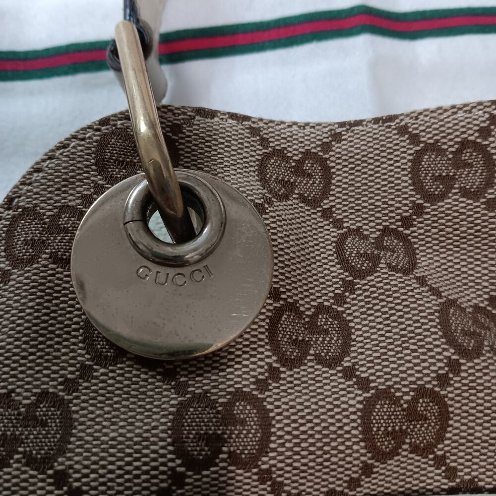 Authentic Gucci Eclipse Canvas Leather Trim Tote … - image 8